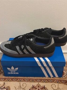 adidas Black and Silver Crystal Sneakers